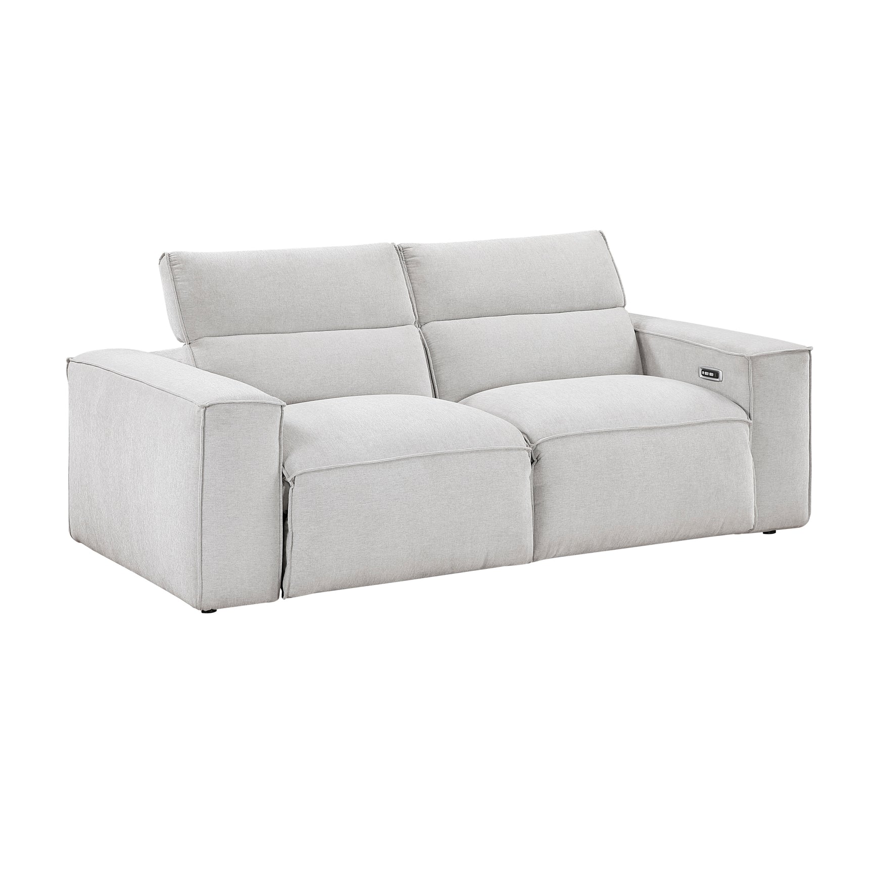 Phoebe Light Gray Power Double Reclining Loveseat - Ornate Home