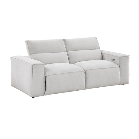 Phoebe Light Gray Power Double Reclining Loveseat - Ornate Home