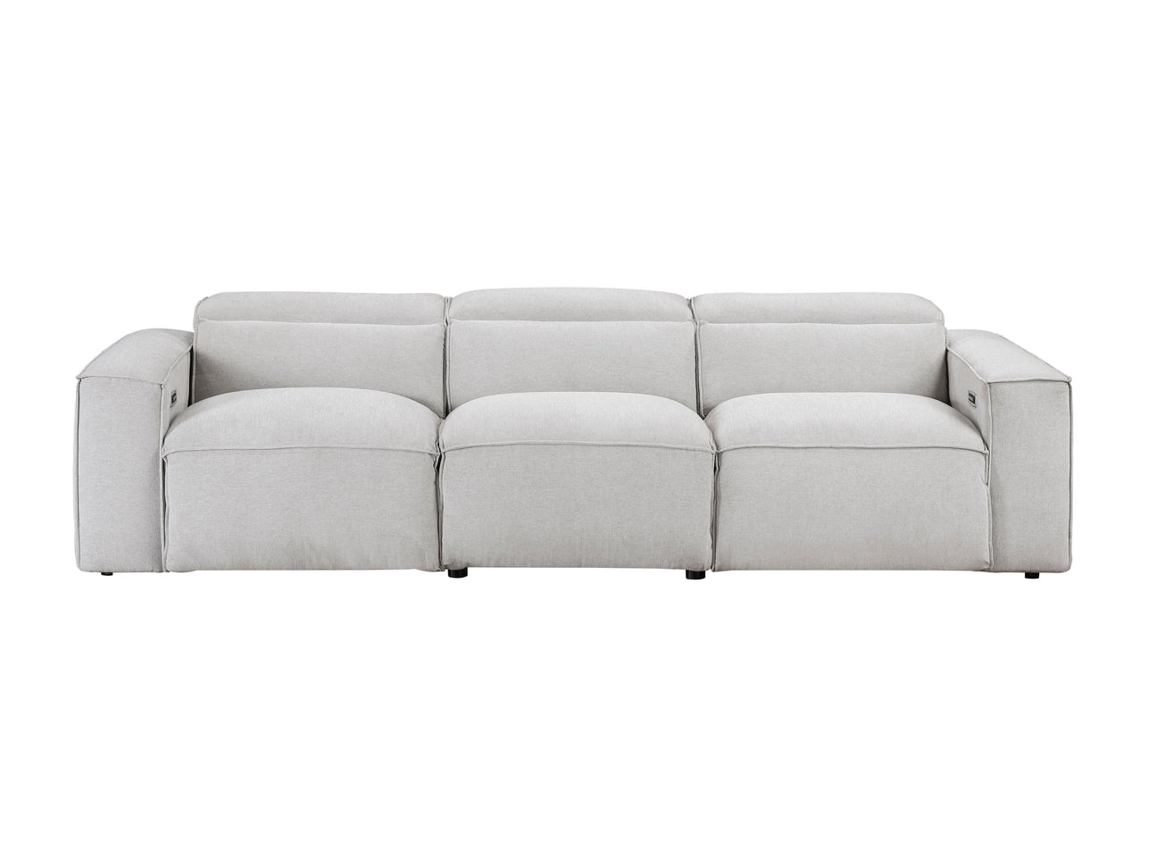 Phoebe Light Gray Power Double Reclining Sofa - Ornate Home