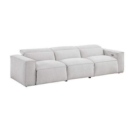 Phoebe Light Gray Power Double Reclining Sofa - Ornate Home