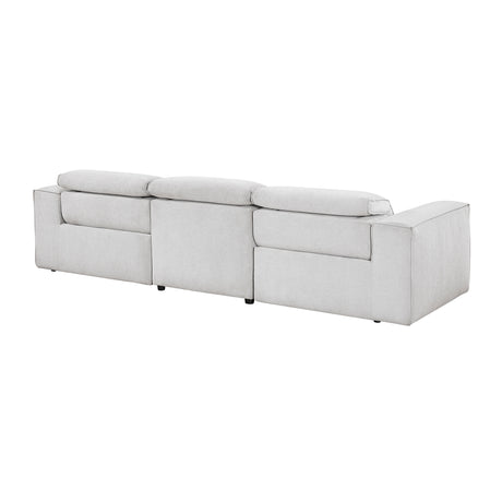 Phoebe Light Gray Power Double Reclining Sofa - Ornate Home
