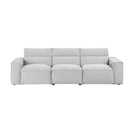 Phoebe Light Gray Power Double Reclining Sofa - Ornate Home