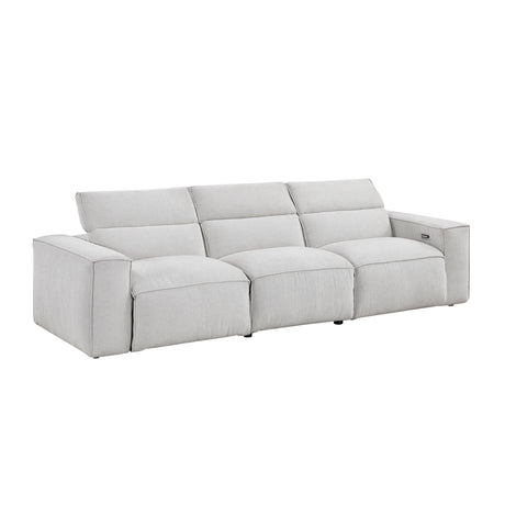 Phoebe Light Gray Power Double Reclining Sofa - Ornate Home