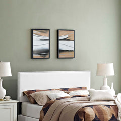 Phoebe White Upholstered Vinyl Full Headboard - Ornate Home