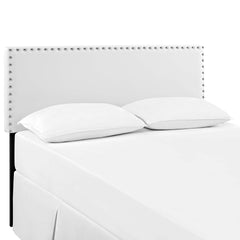 Phoebe White Upholstered Vinyl Full Headboard - Ornate Home