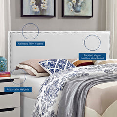 Phoebe White Upholstered Vinyl Full Headboard - Ornate Home
