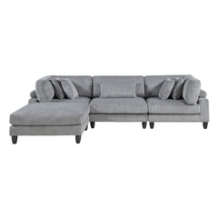 Phoenician Gray 4-Piece Modular Sectional with Ottoman - Ornate Home