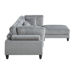 Phoenician Gray 4-Piece Modular Sectional with Ottoman - Ornate Home