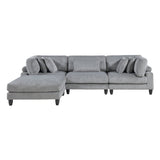 Phoenician Gray 4-Piece Modular Sectional with Otttoman - Ornate Home