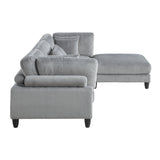 Phoenician Gray 4-Piece Modular Sectional with Otttoman - Ornate Home