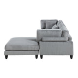 Phoenician Gray 4-Piece Modular Sectional with Otttoman - Ornate Home