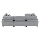 Phoenician Gray 4-Piece Modular Sectional with Otttoman - Ornate Home