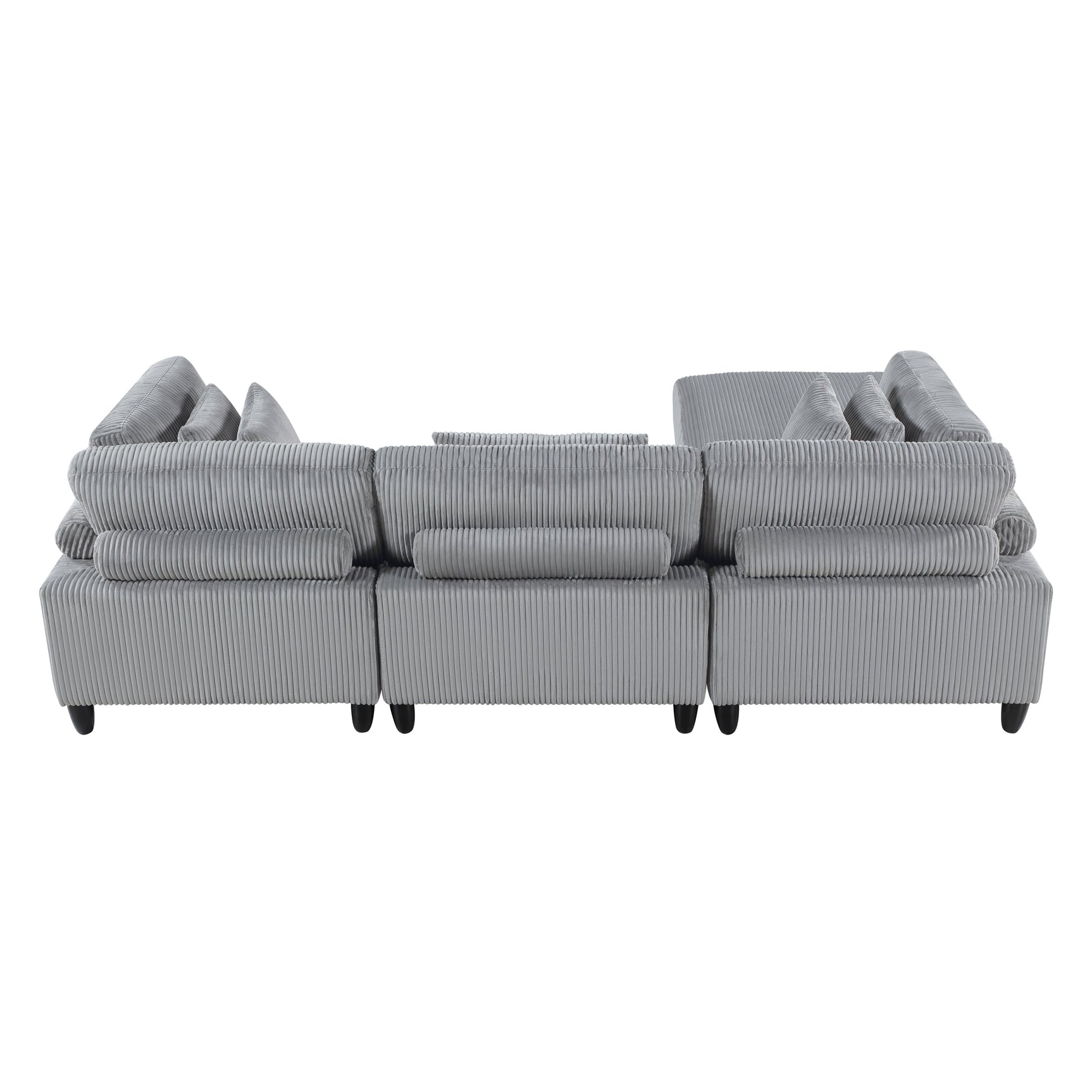 Phoenician Gray 4-Piece Modular Sectional with Otttoman - Ornate Home