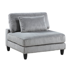 Phoenician Gray 4-Piece Modular Sectional with Otttoman - Ornate Home