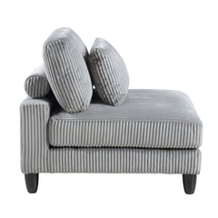 Phoenician Gray 4-Piece Modular Sectional with Otttoman - Ornate Home
