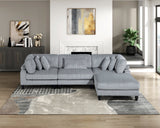 Phoenician Gray 4-Piece Modular Sectional with Otttoman - Ornate Home