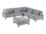 Phoenician Gray 6-Piece Modular Sectional with Ottoman - Ornate Home