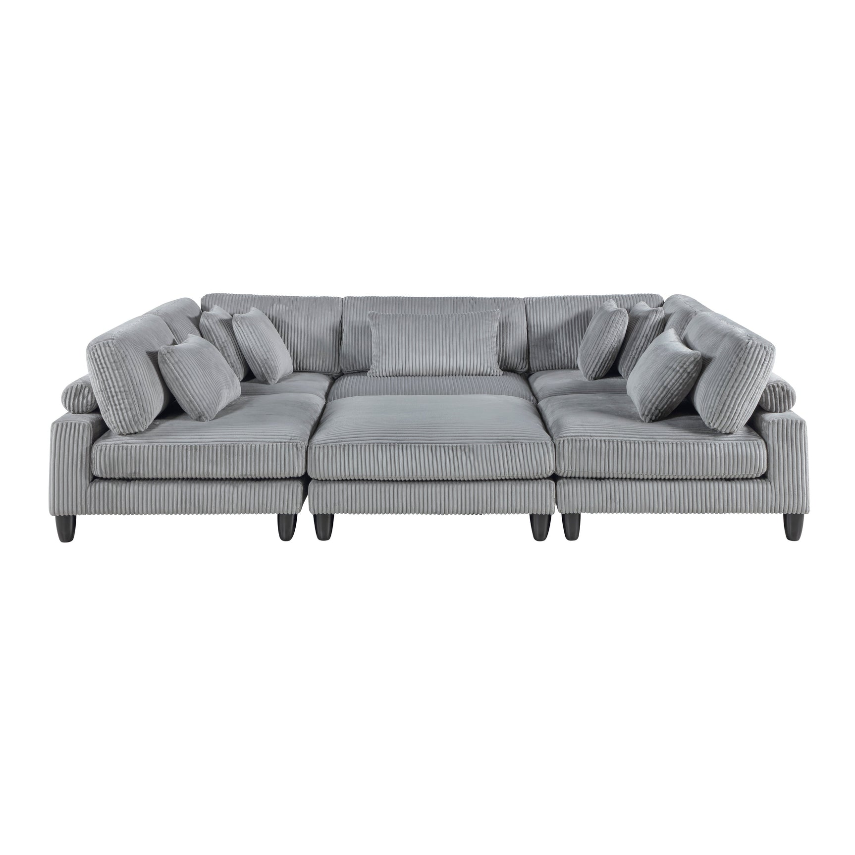 Phoenician Gray 6-Piece Modular Sectional with Ottoman - Ornate Home