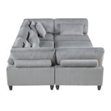 Phoenician Gray 6-Piece Modular Sectional with Ottoman - Ornate Home
