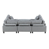 Phoenician Gray 6-Piece Modular Sectional with Ottoman - Ornate Home