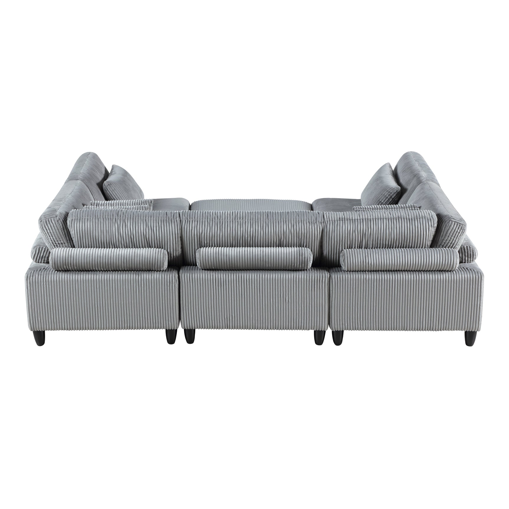 Phoenician Gray 6-Piece Modular Sectional with Ottoman - Ornate Home