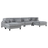 Phoenician Gray 6-Piece Modular Sectional with Ottomans - Ornate Home