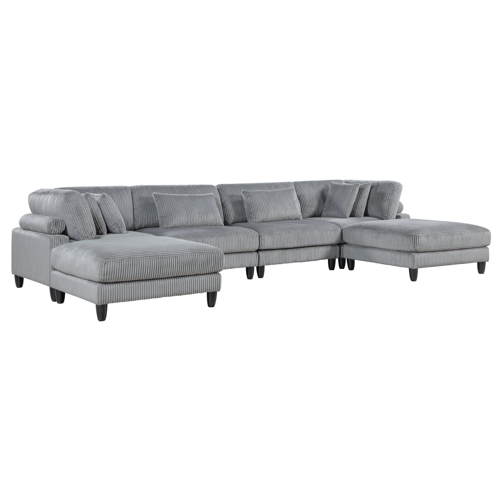 Phoenician Gray 6-Piece Modular Sectional with Ottomans - Ornate Home