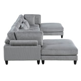 Phoenician Gray 6-Piece Modular Sectional with Ottomans - Ornate Home