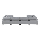 Phoenician Gray 6-Piece Modular Sectional with Ottomans - Ornate Home