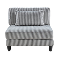 Phoenician Gray 6-Piece Modular Sectional with Ottomans - Ornate Home