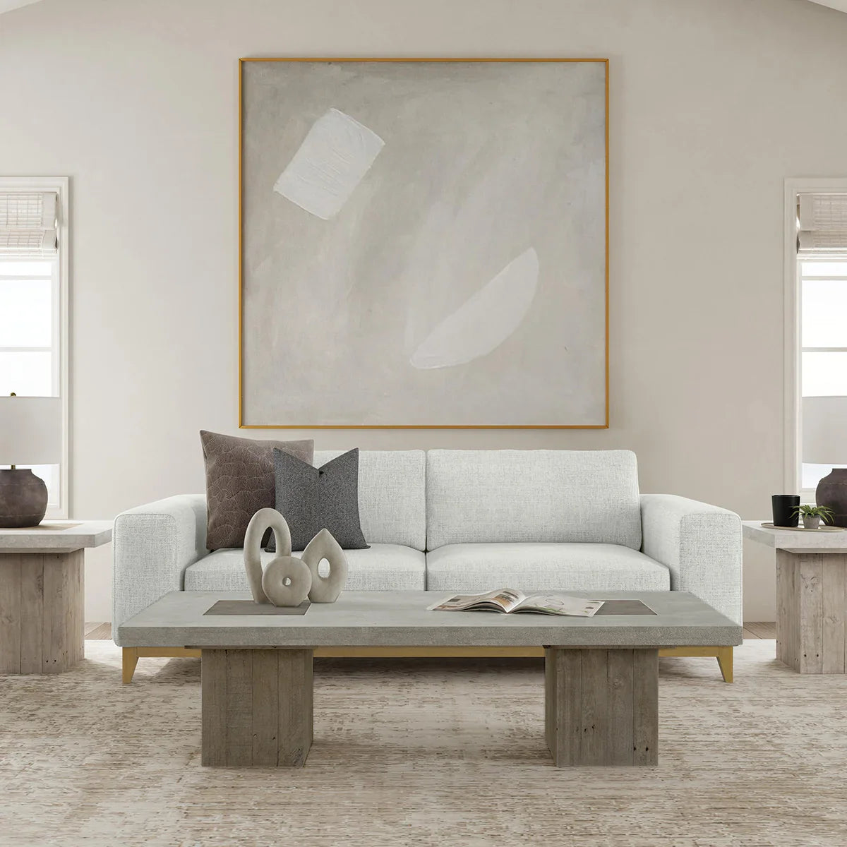 Phoenix Distressed Gray/Brown Coffee Table - Ornate Home