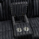 Phyllis Black Double Reclining Loveseat With Center Console And Cup Holders - Ornate Home