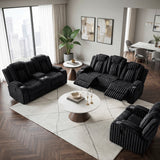 Phyllis Black Double Reclining Loveseat With Center Console And Cup Holders - Ornate Home