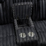 Phyllis Black Double Reclining Loveseat With Center Console And Cup Holders - Ornate Home