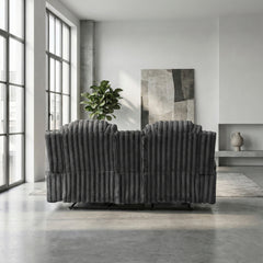 Phyllis Black Double Reclining Loveseat With Center Console And Cup Holders - Ornate Home