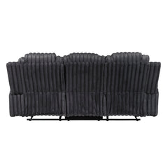 Phyllis Black Double Reclining Sofa With Cup Holders - Ornate Home