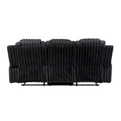 Phyllis Black Double Reclining Sofa With Cup Holders - Ornate Home