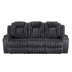 Phyllis Black Double Reclining Sofa With Cup Holders