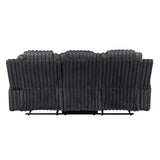 Phyllis Black Double Reclining Sofa With Cup Holders - Ornate Home