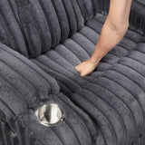Phyllis Black Double Reclining Sofa With Cup Holders - Ornate Home