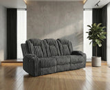 Phyllis Black Double Reclining Sofa With Cup Holders - Ornate Home