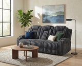 Phyllis Black Double Reclining Sofa With Cup Holders - Ornate Home