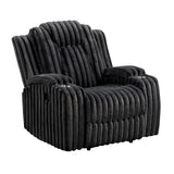 Phyllis Black Reclining Chair With Cup Holders - Ornate Home