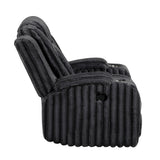 Phyllis Black Reclining Chair With Cup Holders - Ornate Home