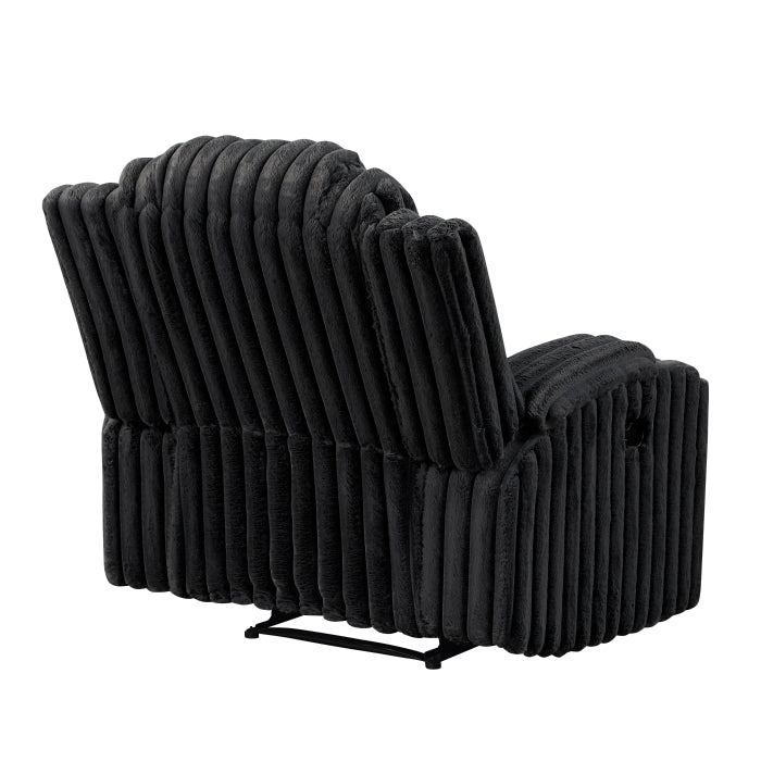 Phyllis Black Reclining Chair With Cup Holders - Ornate Home