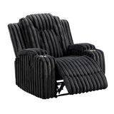 Phyllis Black Reclining Chair With Cup Holders - Ornate Home