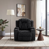 Phyllis Black Reclining Chair With Cup Holders - Ornate Home