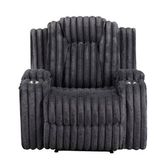 Phyllis Black Reclining Chair With Cup Holders - Ornate Home
