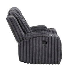 Phyllis Black Reclining Chair With Cup Holders - Ornate Home