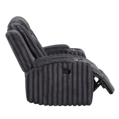 Phyllis Black Reclining Chair With Cup Holders - Ornate Home